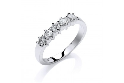 18ct White Gold 5 Stone Diamond Ring