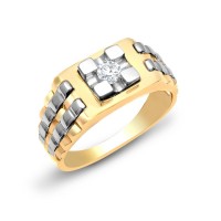 9ct Yellow & White Gold Diamond Ring