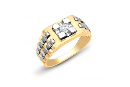 9ct Yellow & White Gold Diamond Ring