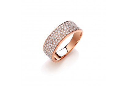 18ct Rose Gold Diamond Pave Set Ring