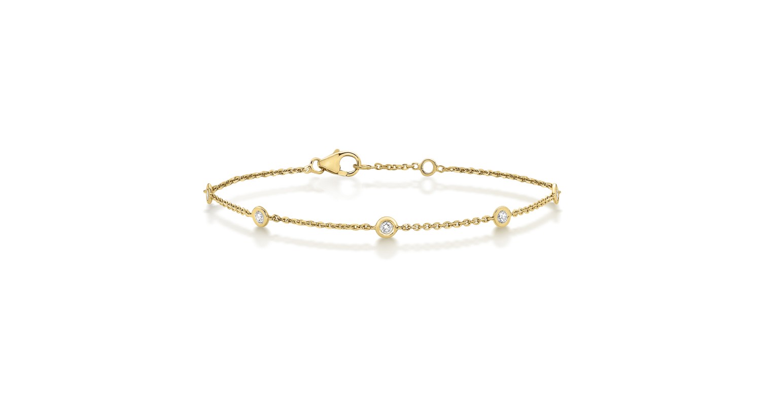 18ct Yellow Gold Diamond Set Bracelet