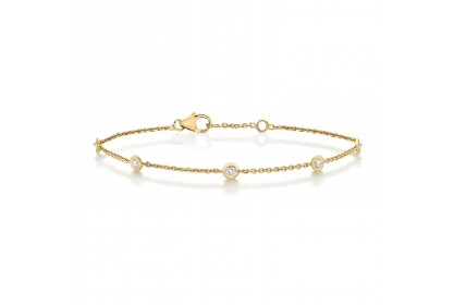 18ct Yellow Gold Diamond Set Bracelet