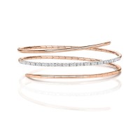 18ct Rose Gold Diamond Twist Bangle