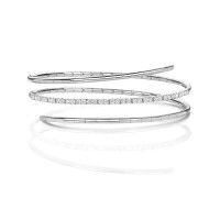 18ct White Gold Diamond Twist Bangle