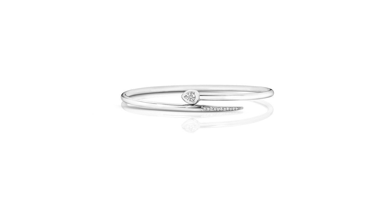 18ct White Gold Diamond Bangle