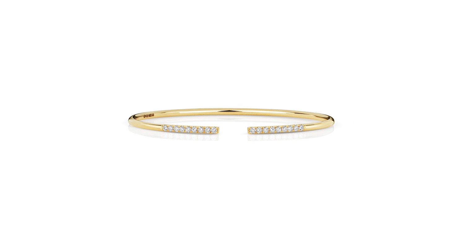 18ct Yellow Gold Diamond Bangle