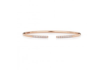 18ct Rose Gold Diamond Bangle