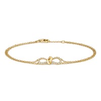 18ct Yellow Gold Diamond Bow Bracelet