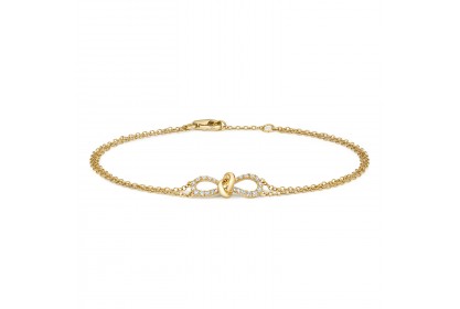 18ct Yellow Gold Diamond Bow Bracelet