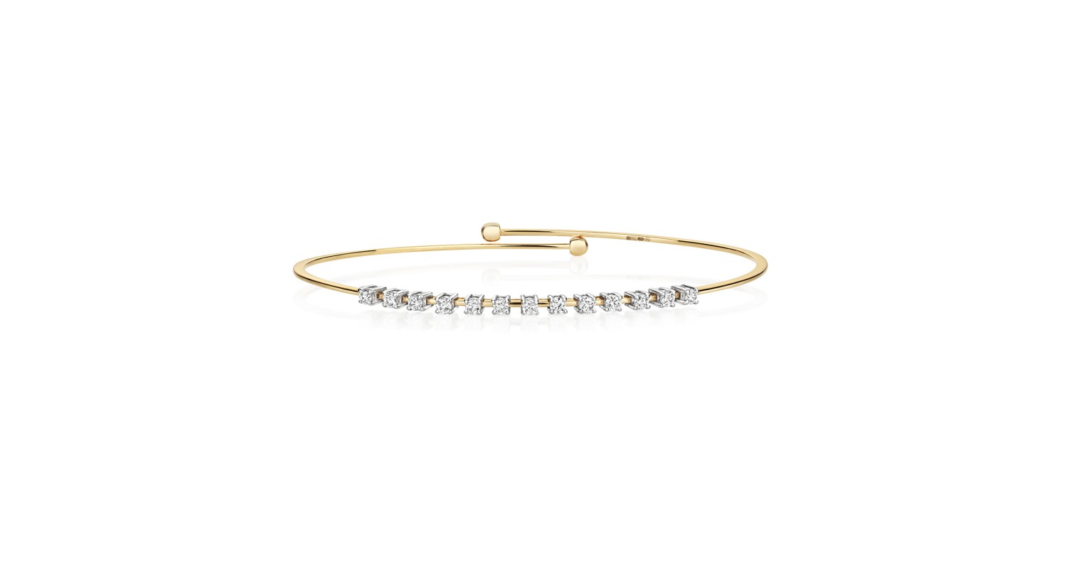 18ct Yellow Gold Diamond Bangle