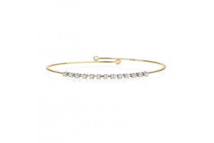 18ct Yellow Gold Diamond Bangle