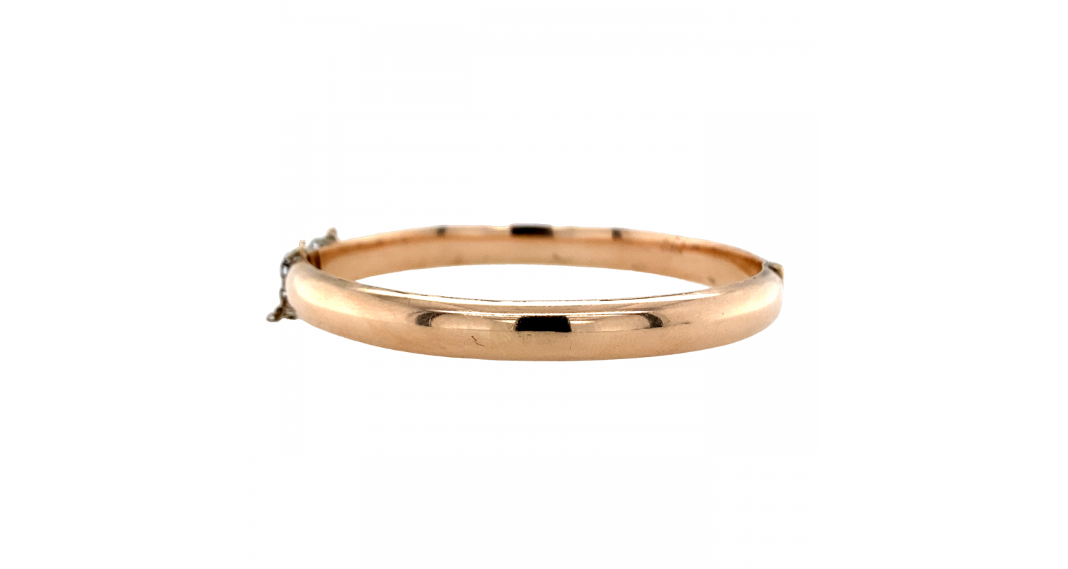 9ct Rose Gold D-Shape 7mm Bangle