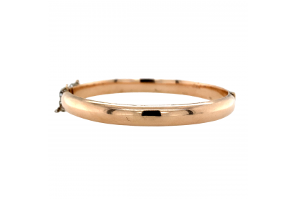 9ct Rose Gold D-Shape 7mm Bangle