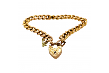 9ct Rose Gold Heart Charm Bracelet