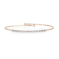 18ct Rose Gold Diamond Bangle