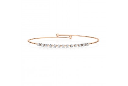 18ct Rose Gold Diamond Bangle