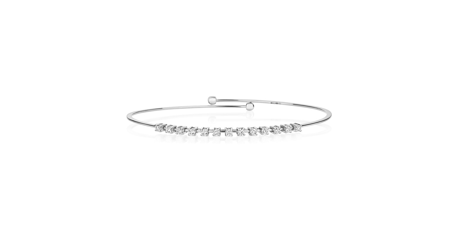 18ct White Gold Diamond Bangle