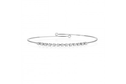 18ct White Gold Diamond Bangle