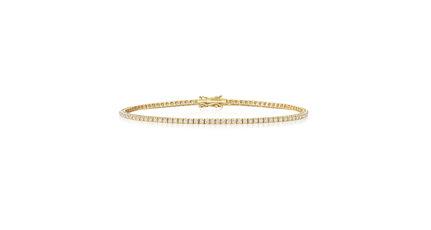 18ct Yellow Gold 1.00ct Diamond Tennis Bracelet