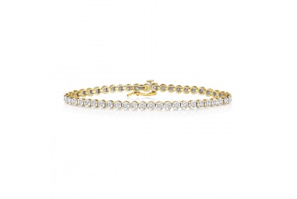 9ct Yellow Gold 1.00ct Diamond Tennis Bracelet