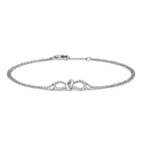 18ct White Gold Diamond Bow Bracelet