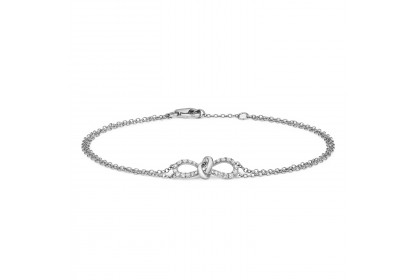 18ct White Gold Diamond Bow Bracelet