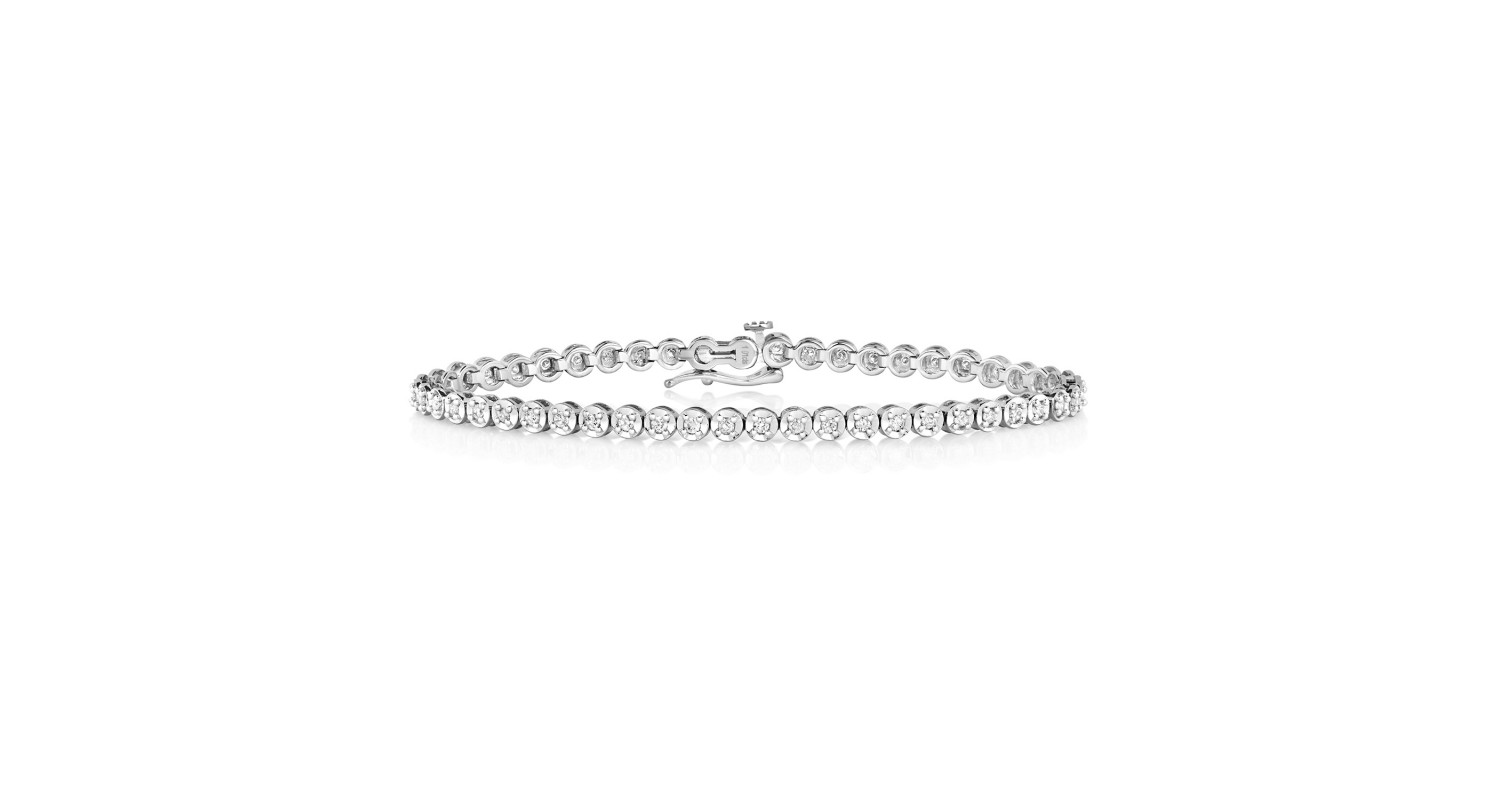 9ct White Gold 1.00ct Diamond Tennis Bracelet