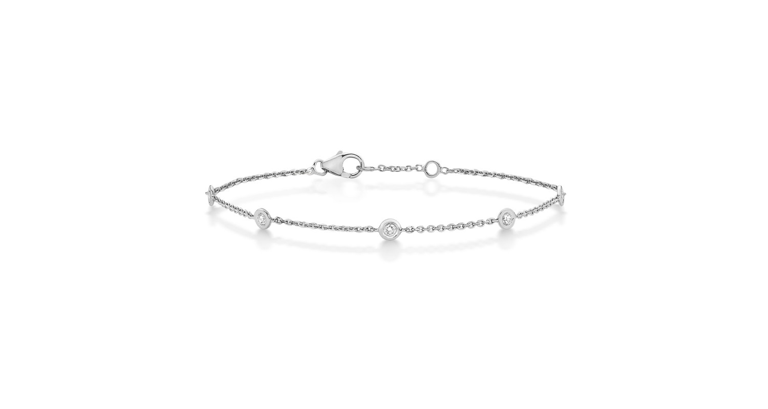 9ct White Gold Diamond Bracelet