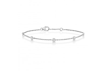 9ct White Gold Diamond Bracelet