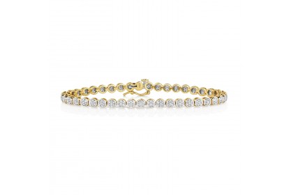 9ct Yellow Gold 1.00ct Diamond Tennis Bracelet