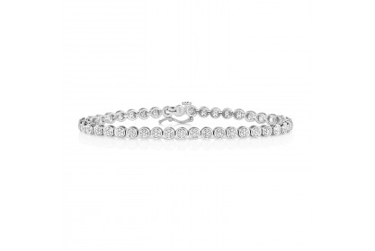 9ct White Gold 1.00ct Diamond Tennis Bracelet