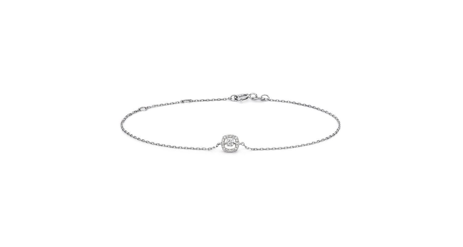 9ct White Gold Diamond Bracelet