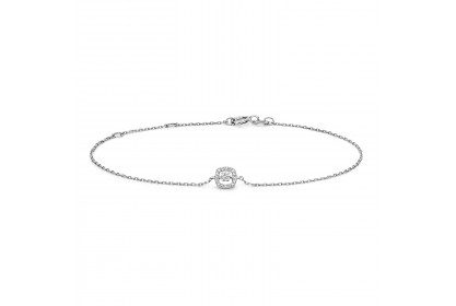 9ct White Gold Diamond Bracelet