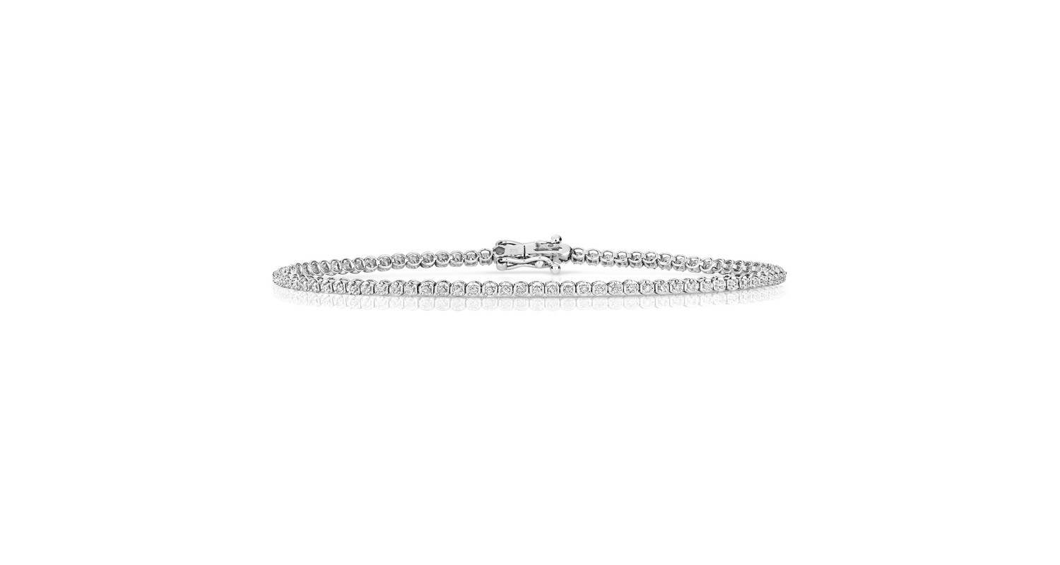 9ct White Gold 0.33ct Diamond Tennis Bracelet