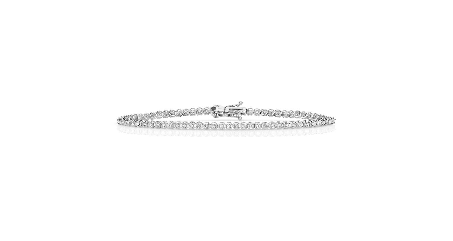 9ct White Gold 0.75ct Diamond Tennis Bracelet