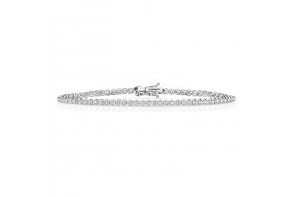 9ct White Gold 0.75ct Diamond Tennis Bracelet