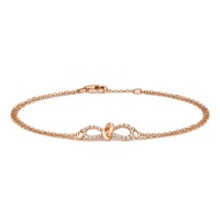 18ct Rose Gold Diamond Bow Bracelet