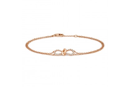 18ct Rose Gold Diamond Bow Bracelet