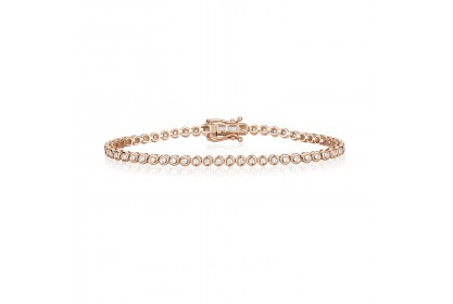 9ct Rose Gold 1.00ct Diamond Tennis Bracelet