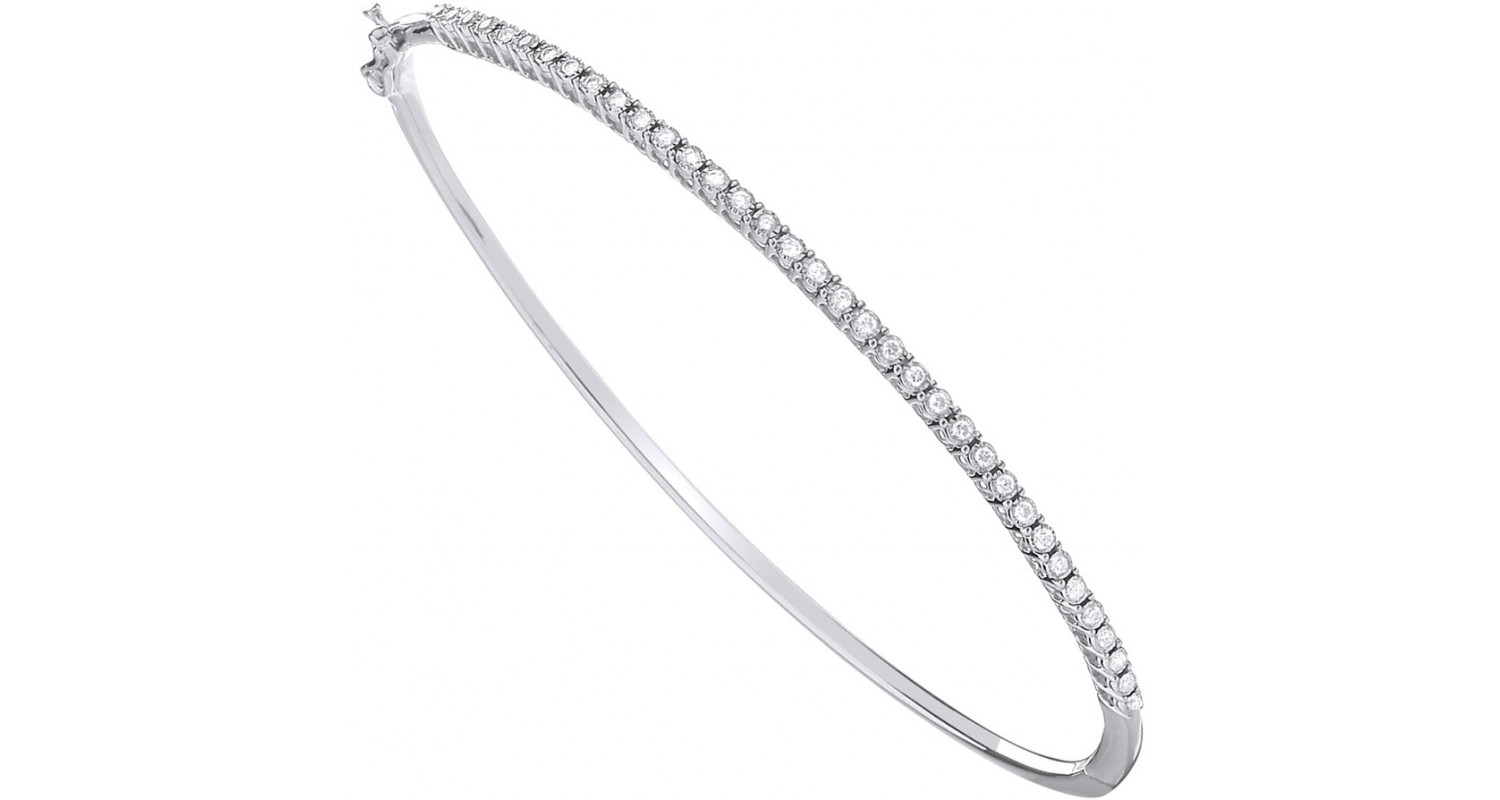 9ct White Gold 0.25ct Diamond Bangle