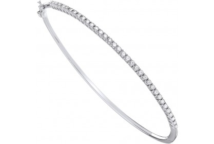 9ct White Gold 0.25ct Diamond Bangle