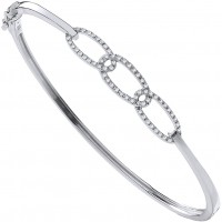 9ct White Gold 0.20ct Diamond Bangle