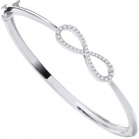 9ct White Gold Infinity 0.45ct Diamond Bangle