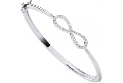 9ct White Gold Infinity 0.45ct Diamond Bangle