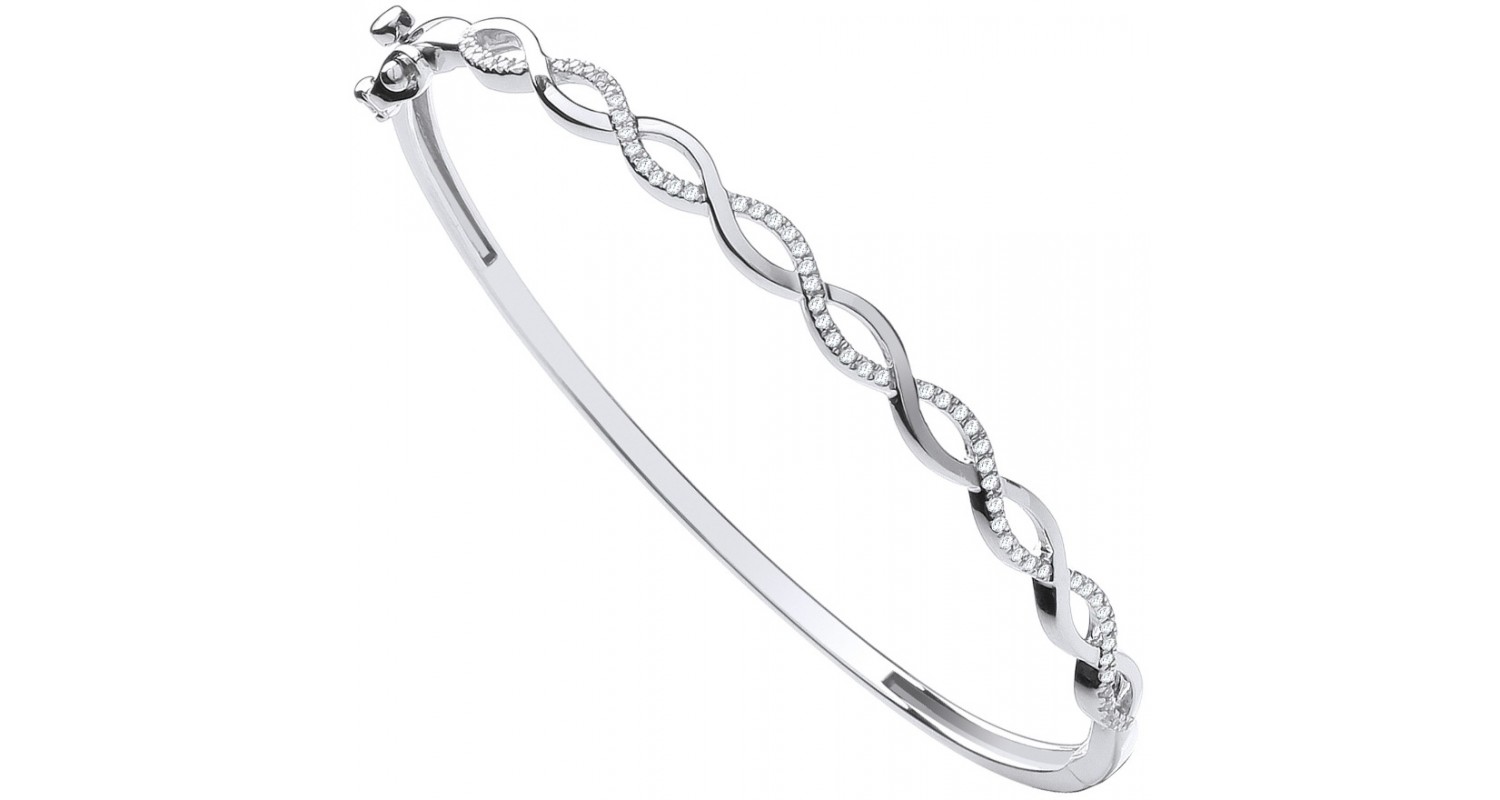 9ct White Gold 0.50ct Diamond Bangle