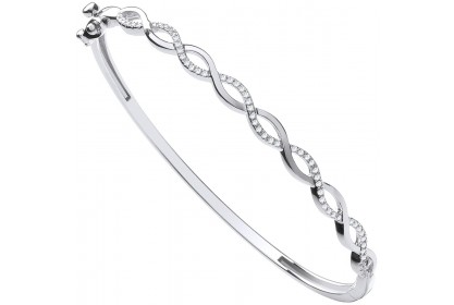 9ct White Gold 0.50ct Diamond Bangle