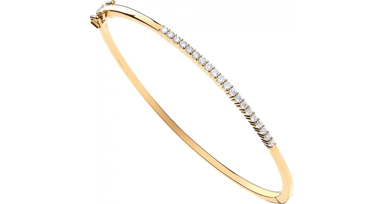 9ct Yellow Gold 0.50ct Diamond Bangle