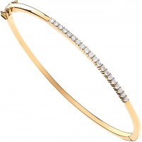 9ct Yellow Gold 0.50ct Diamond Bangle