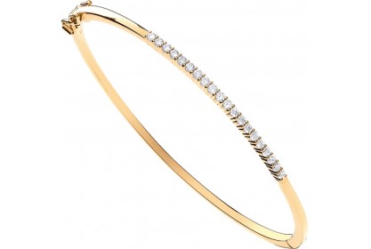 9ct Yellow Gold 0.50ct Diamond Bangle