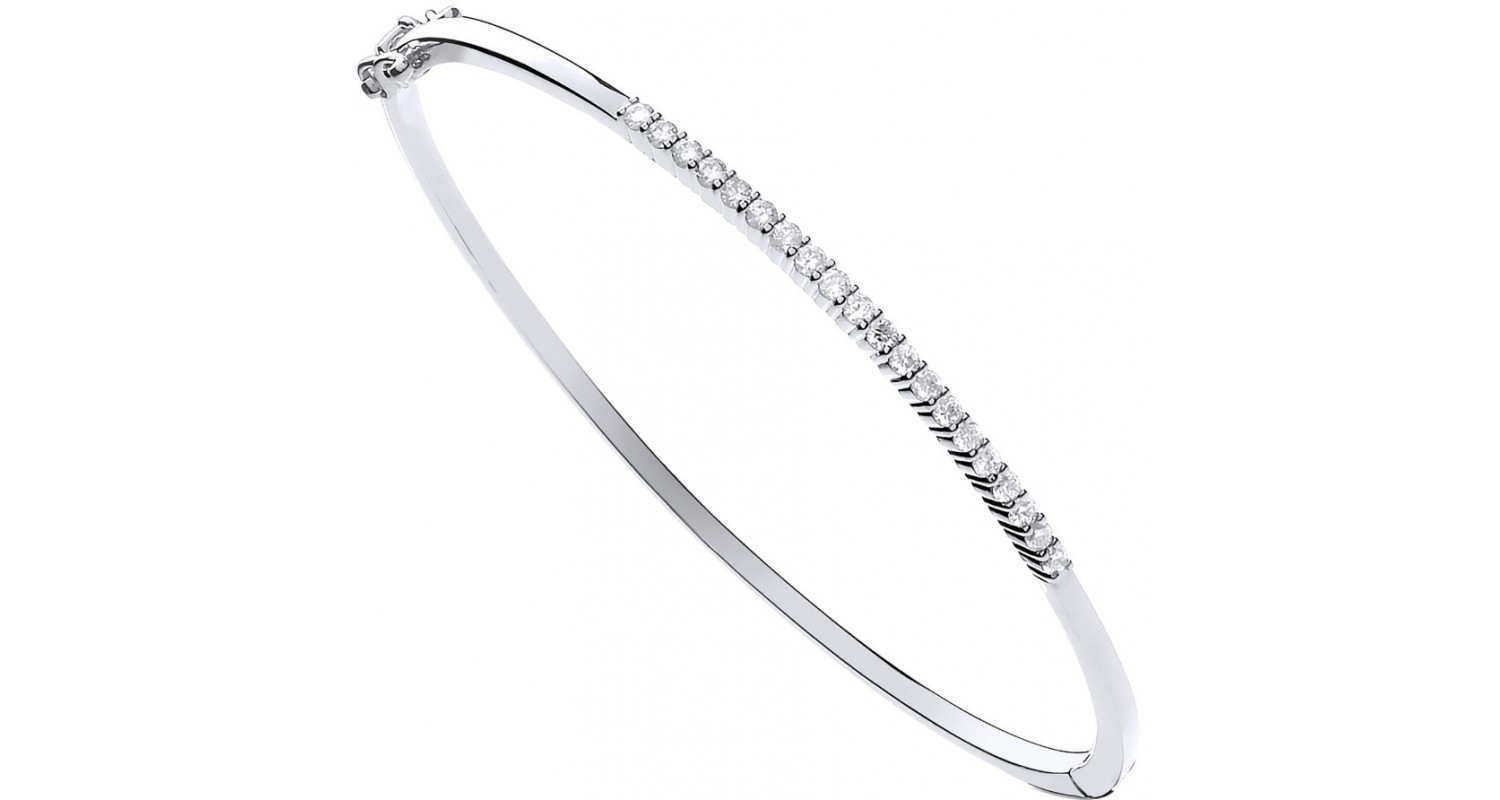 9ct White Gold 0.50ct Diamond Bangle